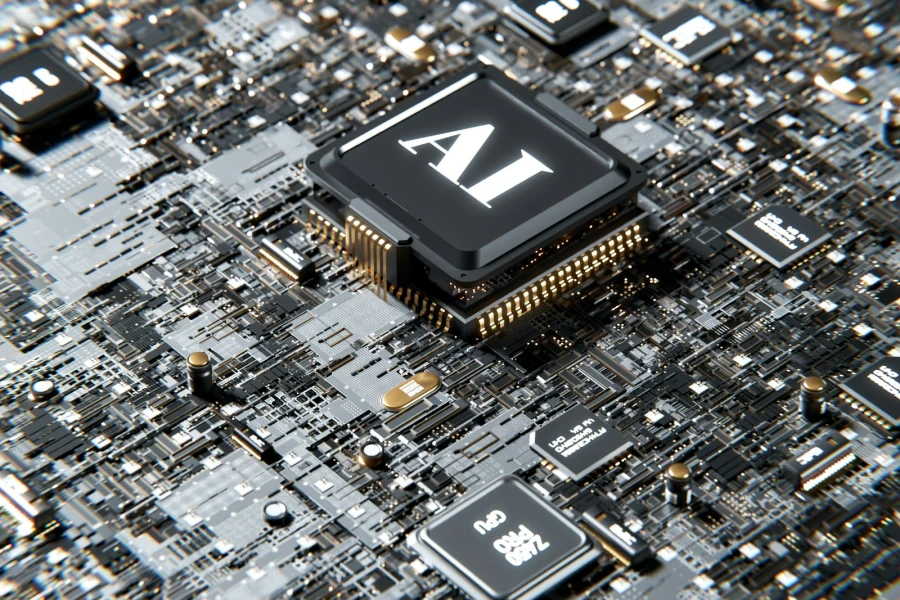 A computer chip with the letter a on top of it